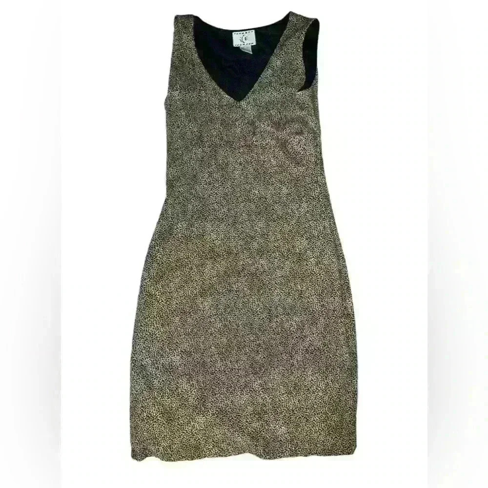 leopard tendencia animalprint V-neck dress Size 4 Sleeveless Mob Wife Boho